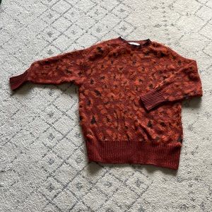 Crewneck Cheetah Print Long Sweater